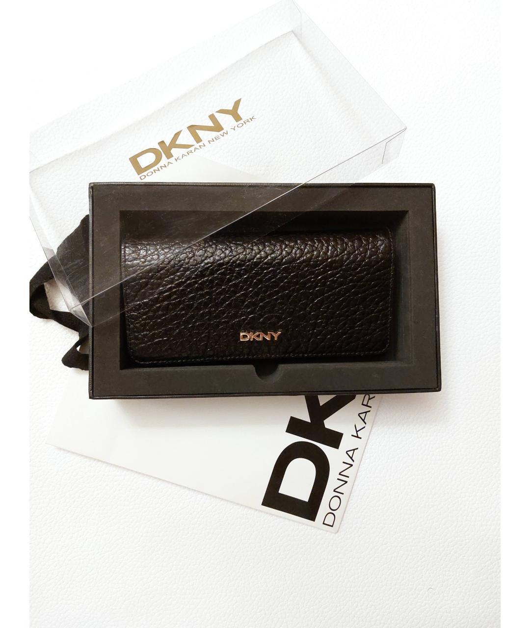 DKNY Черный кожаный кошелек, фото 4