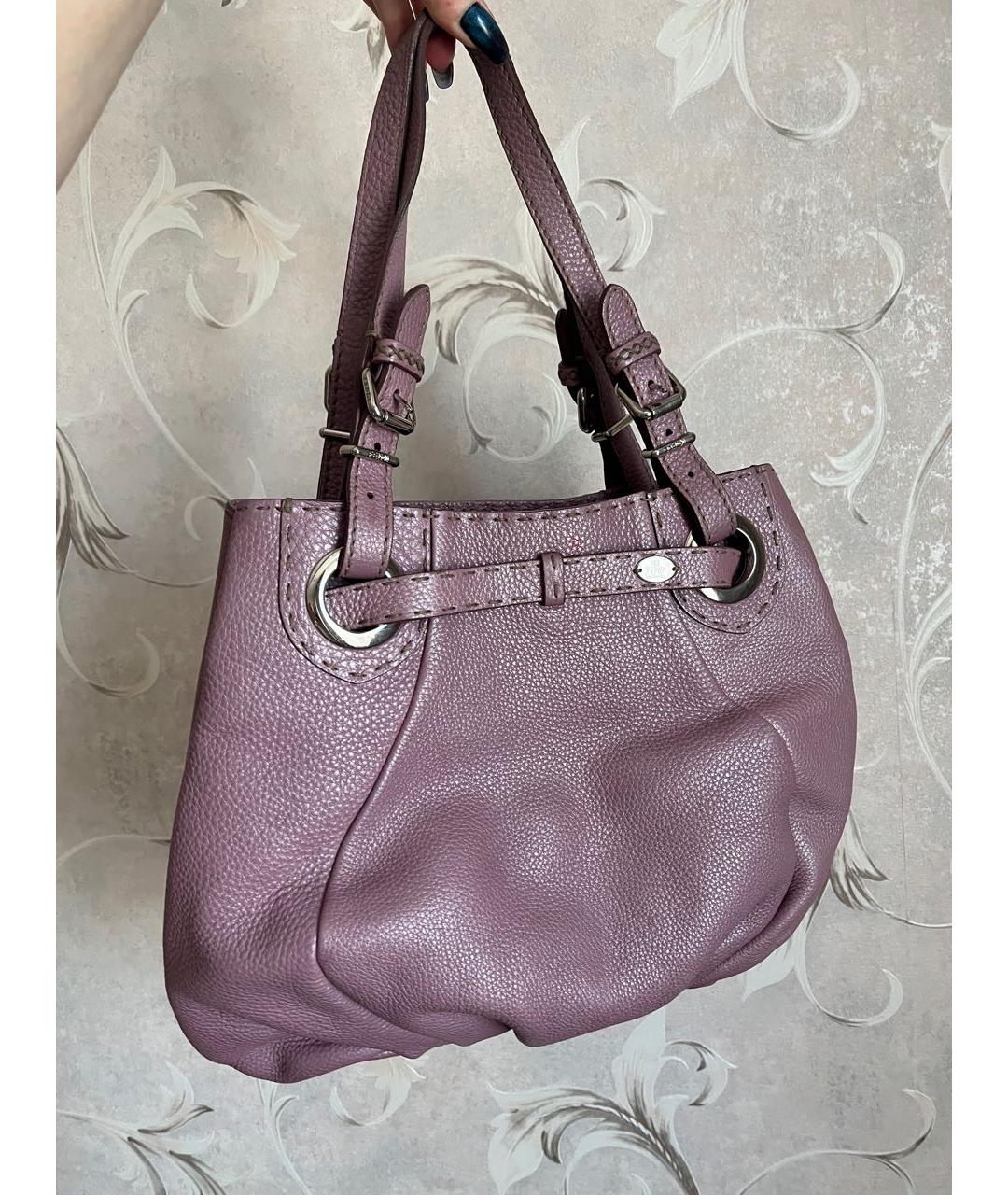 FENDI Фиолетовая кожаная сумка тоут, фото 2