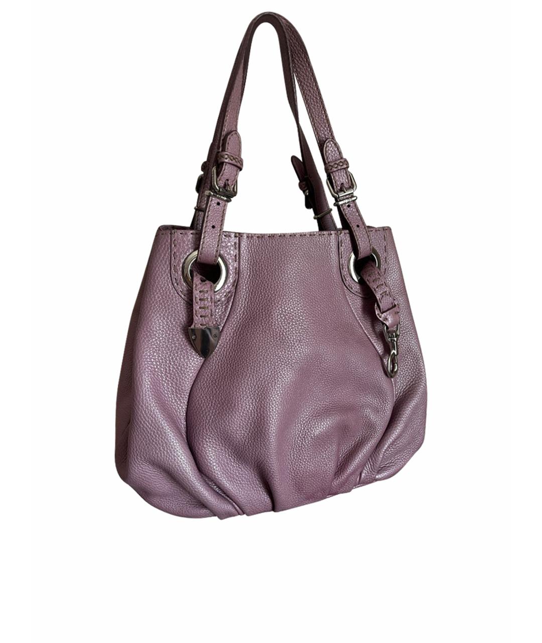 FENDI Фиолетовая кожаная сумка тоут, фото 1