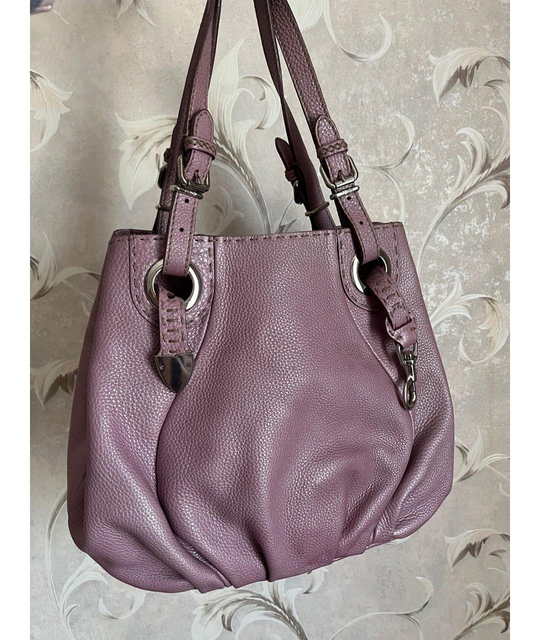 FENDI Фиолетовая кожаная сумка тоут, фото 7