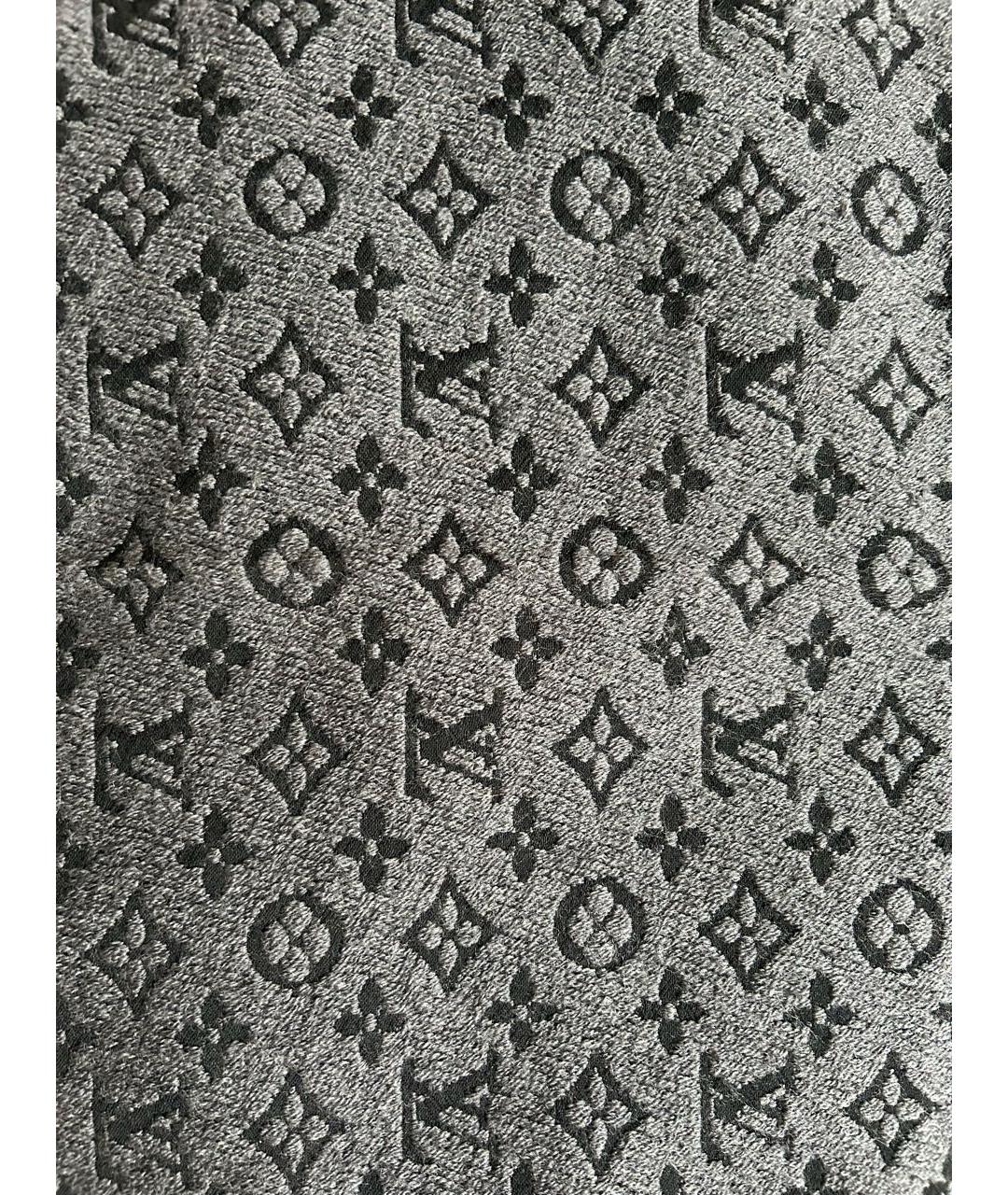 LOUIS VUITTON Антрацитовый шерстяной шарф, фото 7