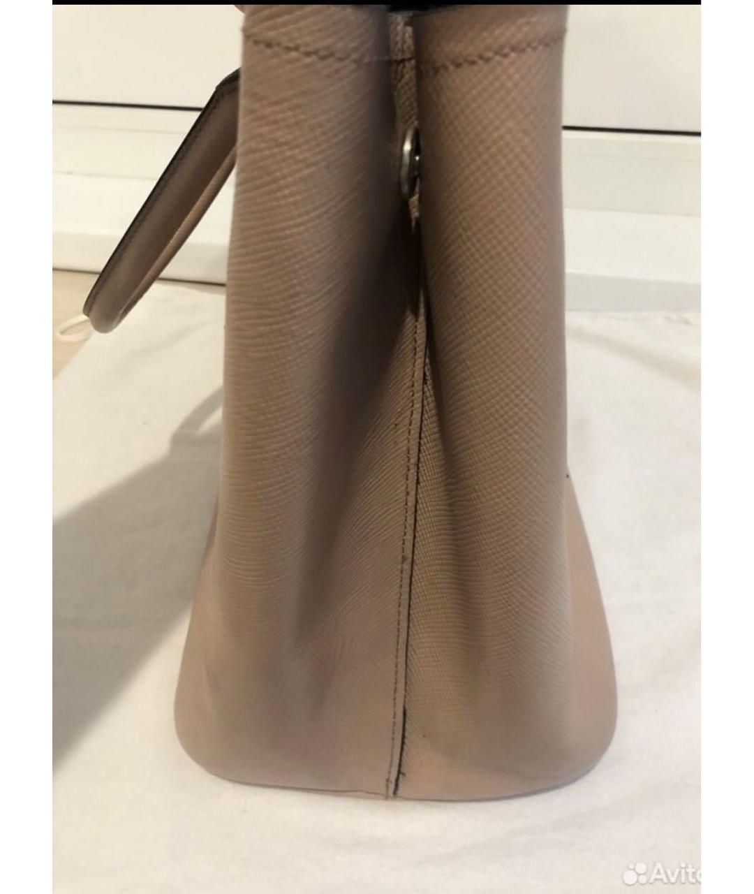 PRADA Бежевая кожаная сумка тоут, фото 4