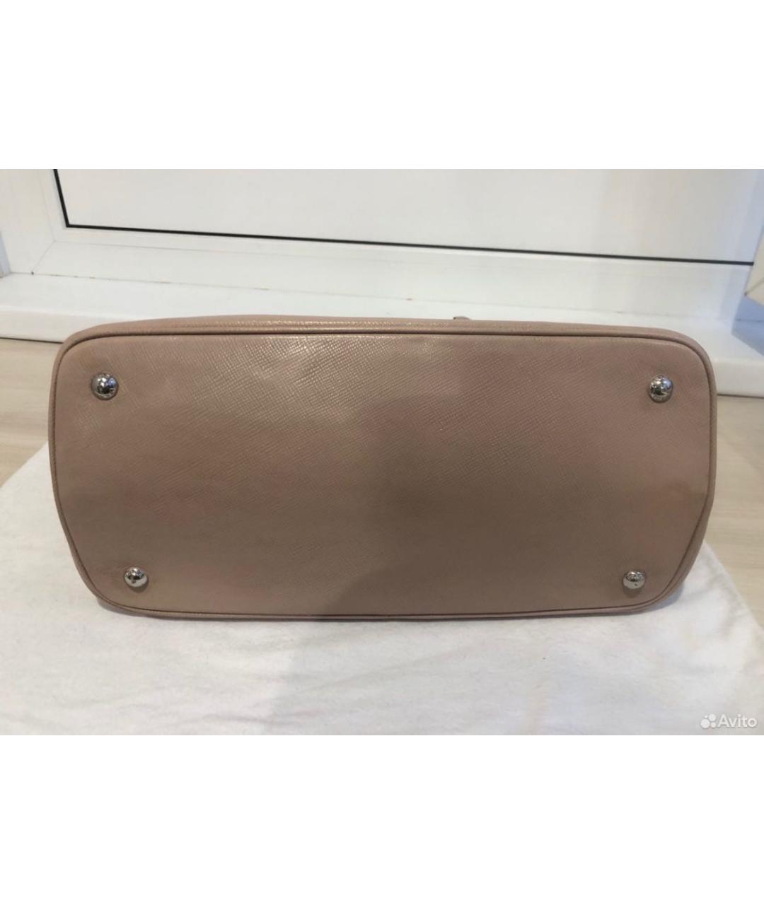 PRADA Бежевая кожаная сумка тоут, фото 3