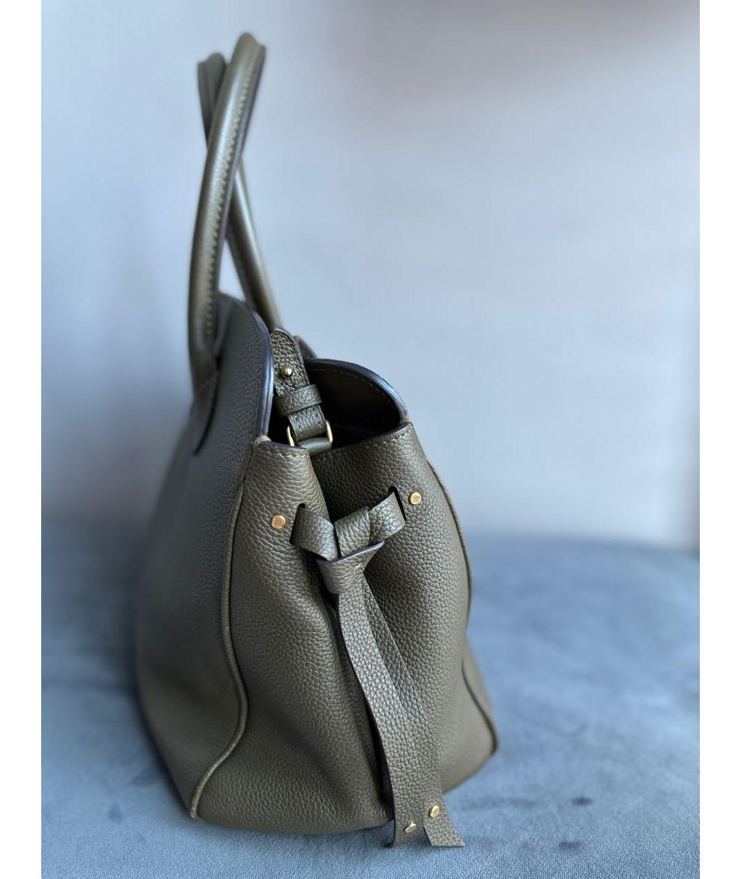 LOUIS VUITTON PRE-OWNED Хаки кожаная сумка с короткими ручками, фото 6