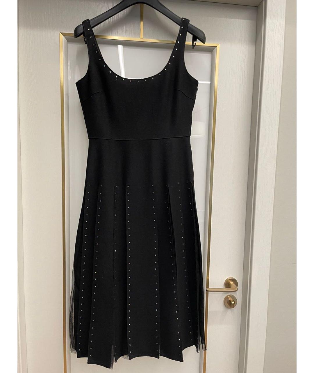 VALENTINO Черное шерстяное коктейльное платье, фото 4