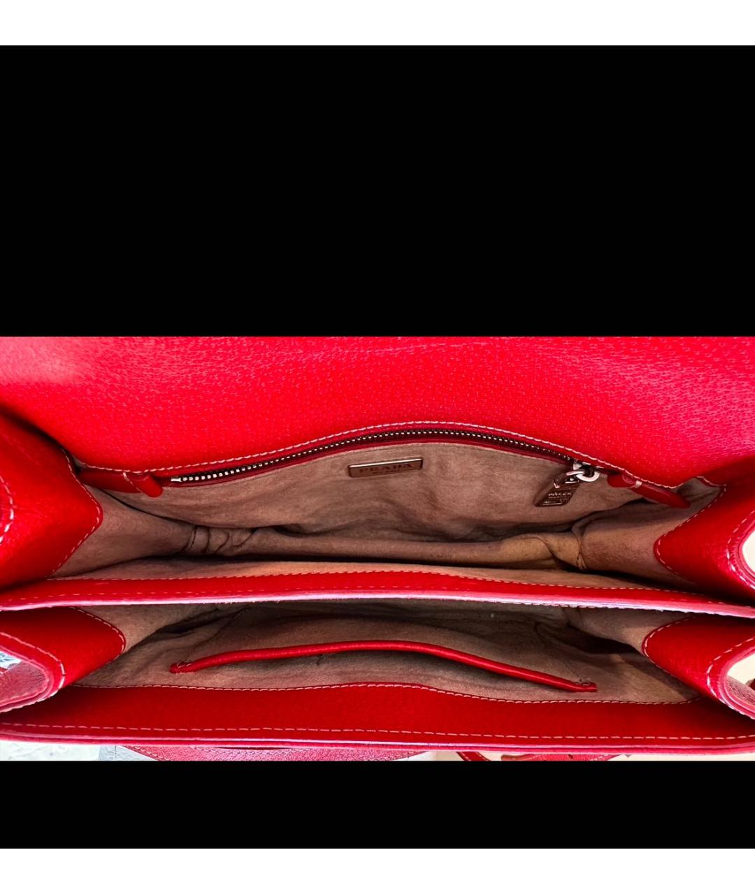 PRADA Красная кожаная сумка через плечо, фото 4