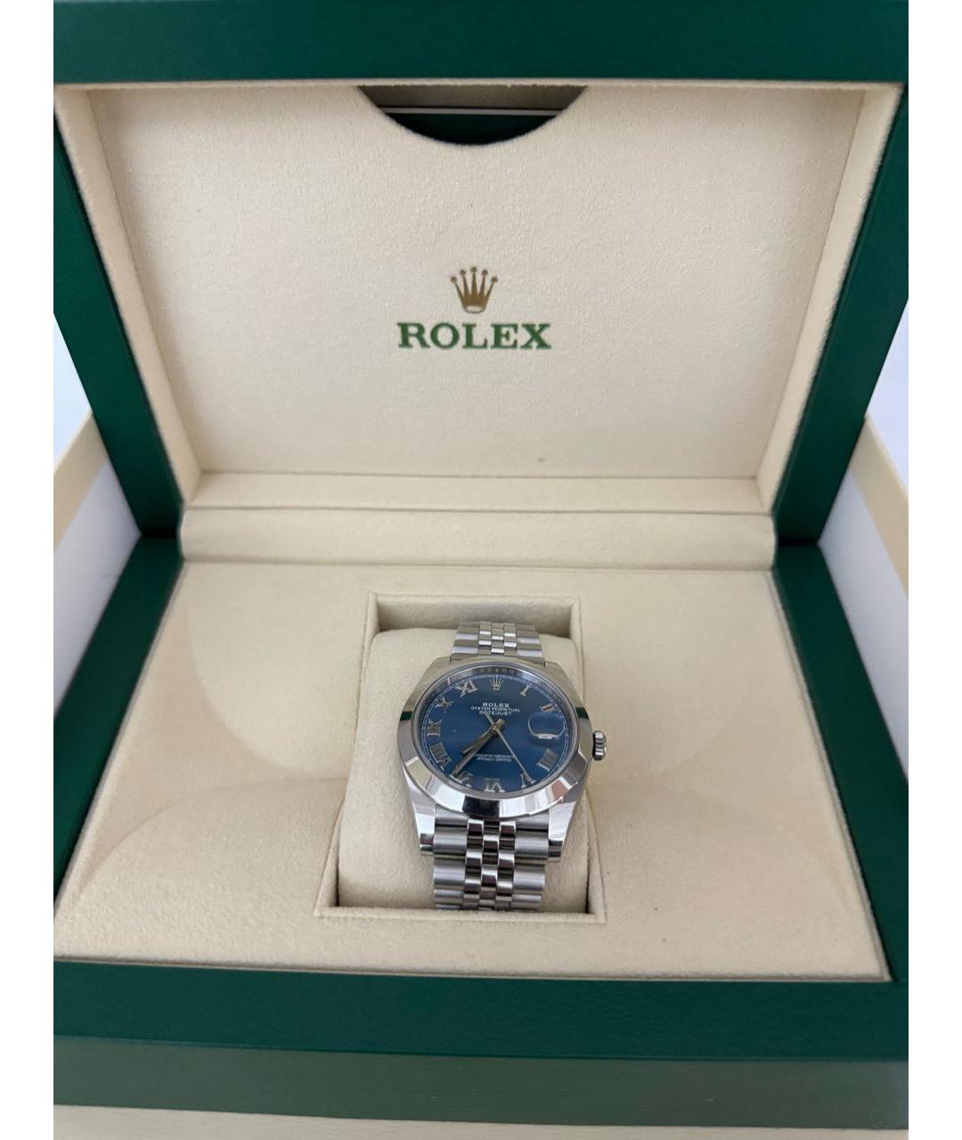 ROLEX Темно-синие металлические часы, фото 2