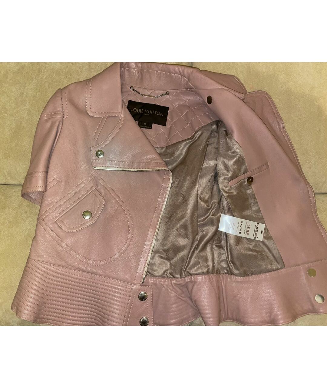 LOUIS VUITTON PRE-OWNED Розовая кожаная куртка, фото 5