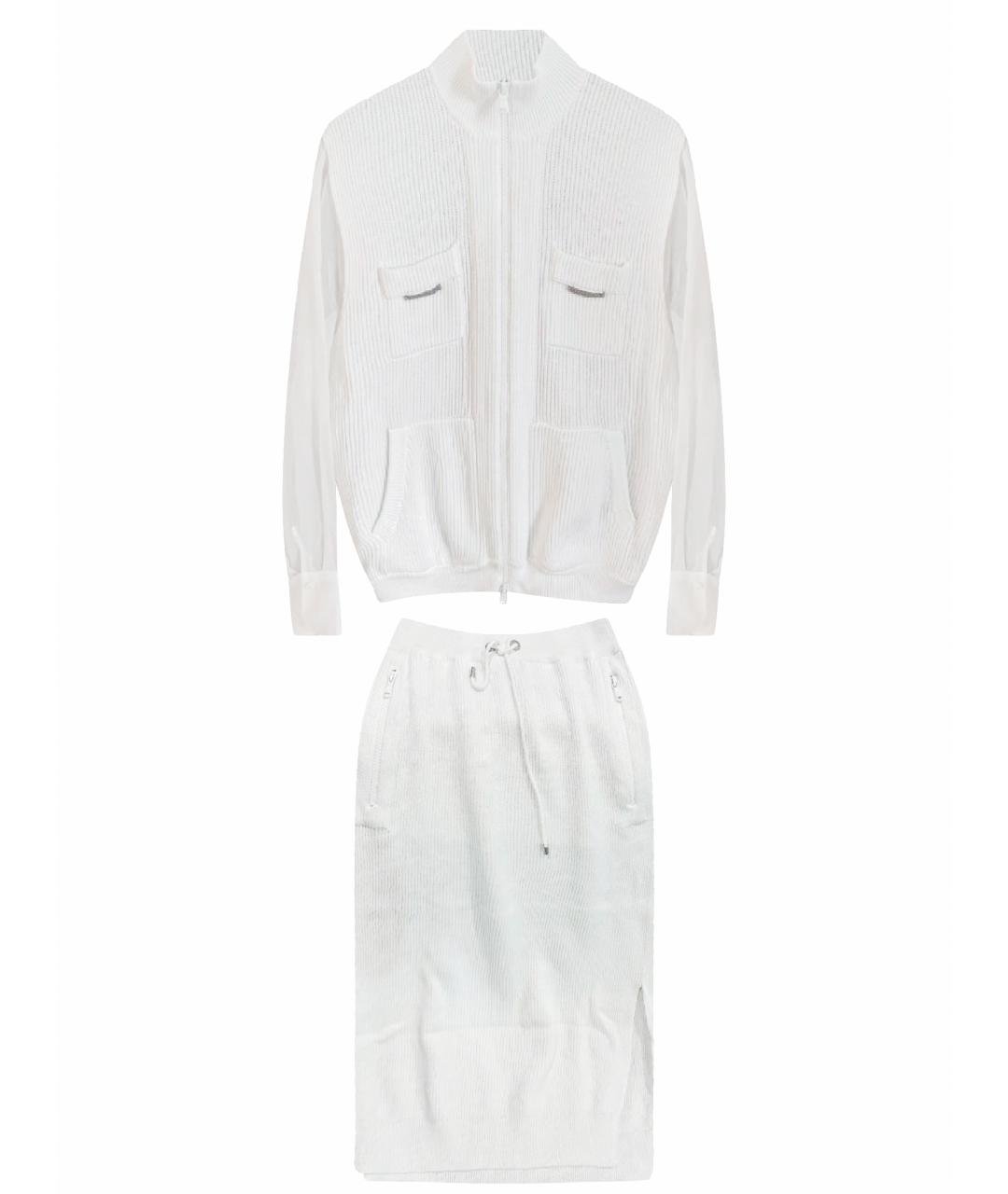 BRUNELLO CUCINELLI Белый хлопковый костюм с юбками, фото 1