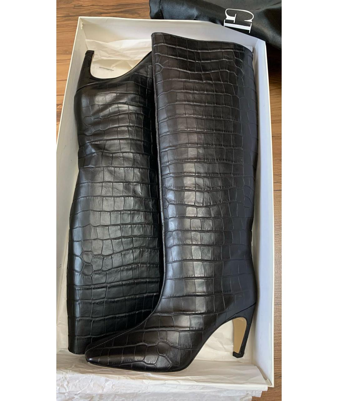 GIA COUTURE Черные кожаные сапоги, фото 3