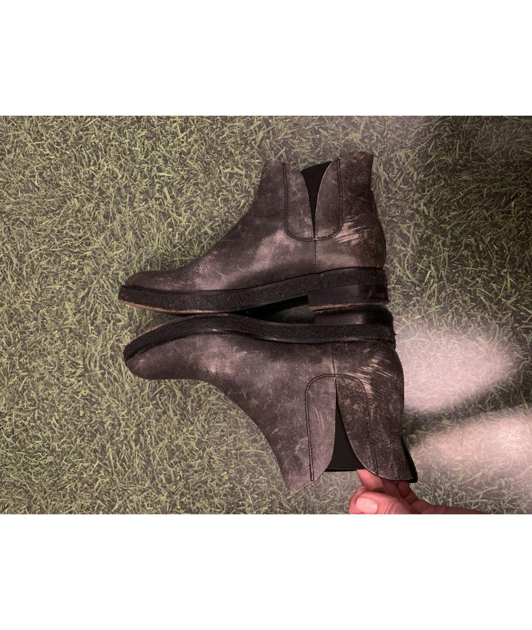 ALEXANDER WANG Антрацитовые кожаные ботинки, фото 2