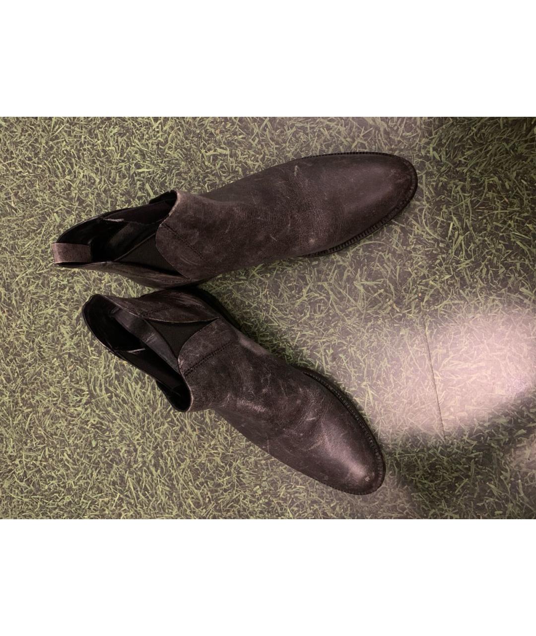 ALEXANDER WANG Антрацитовые кожаные ботинки, фото 6