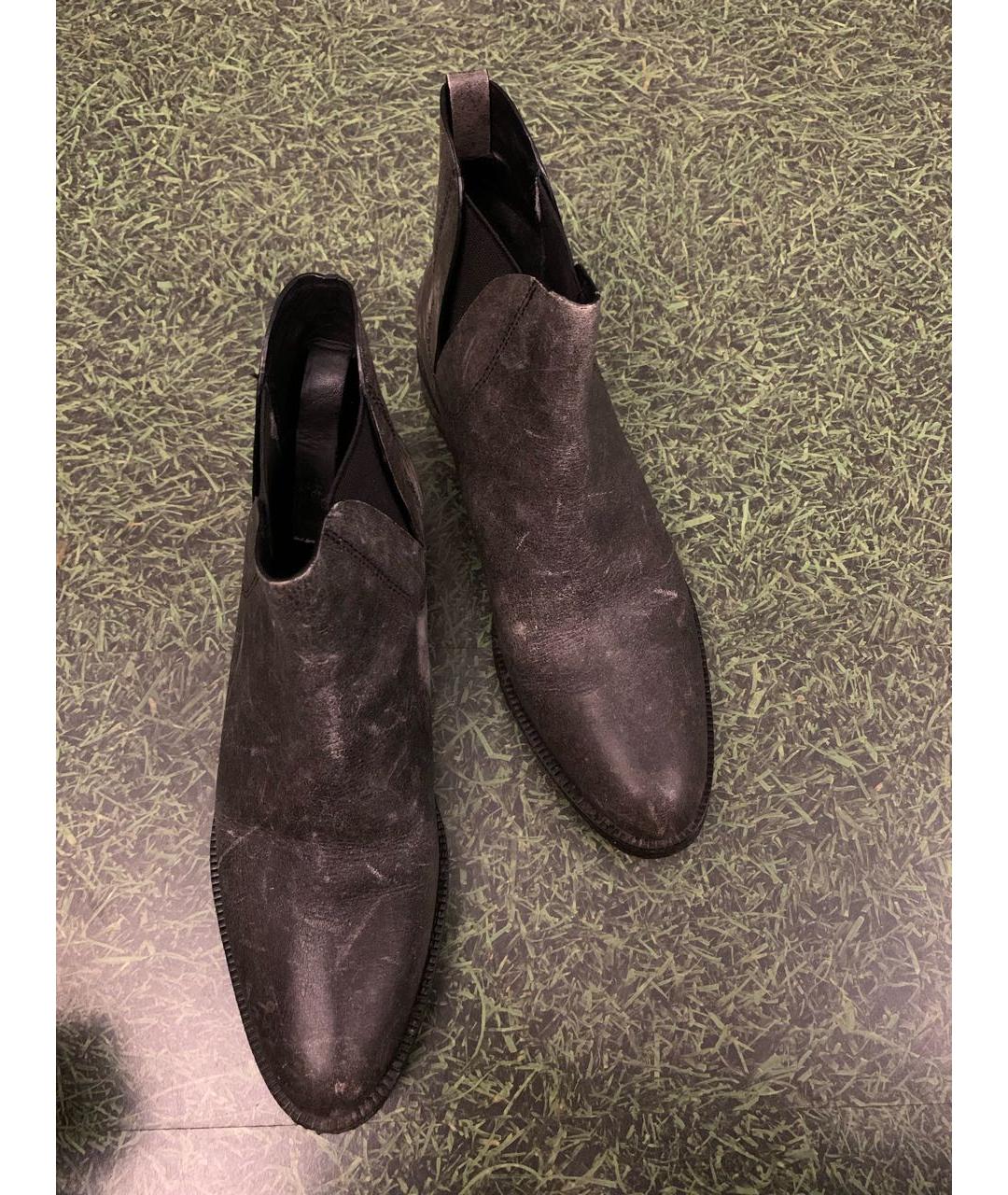 ALEXANDER WANG Антрацитовые кожаные ботинки, фото 3