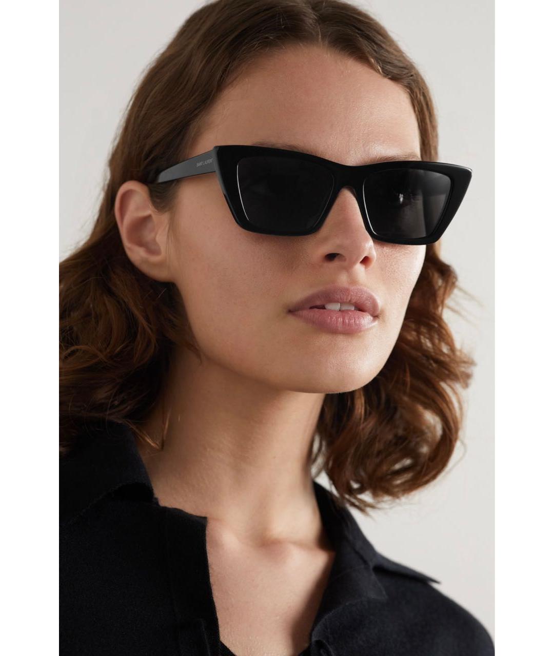 SAINT LAURENT Черные пластиковые солнцезащитные очки, фото 7