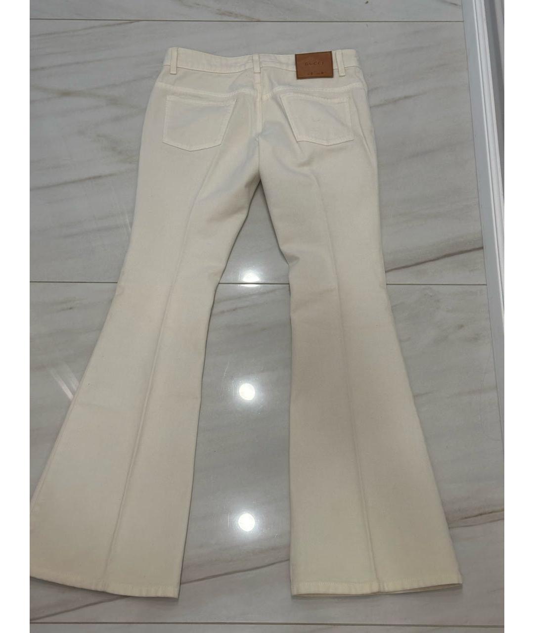 GUCCI Бежевые хлопковые джинсы клеш, фото 2