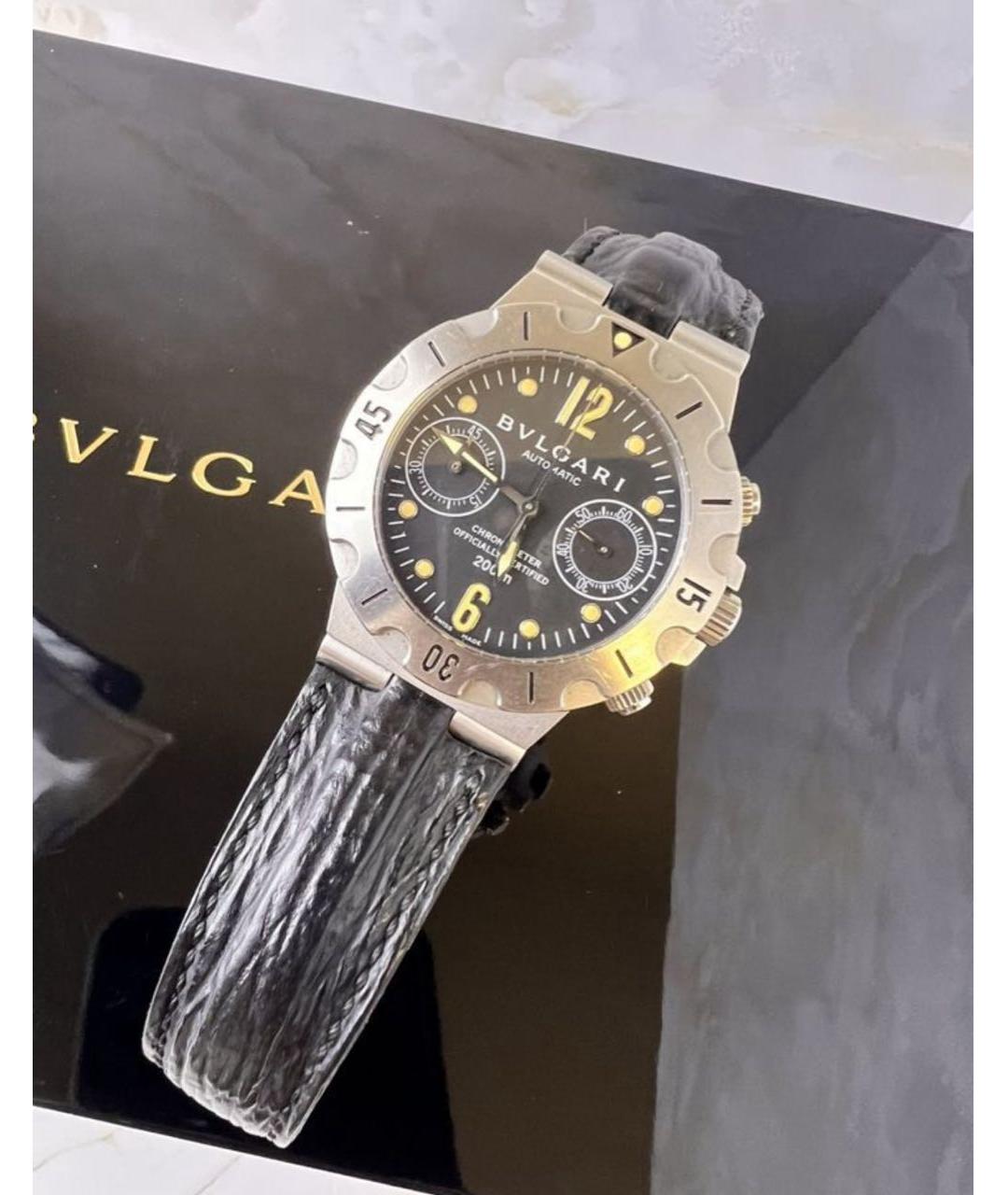 BVLGARI Черные металлические часы, фото 2
