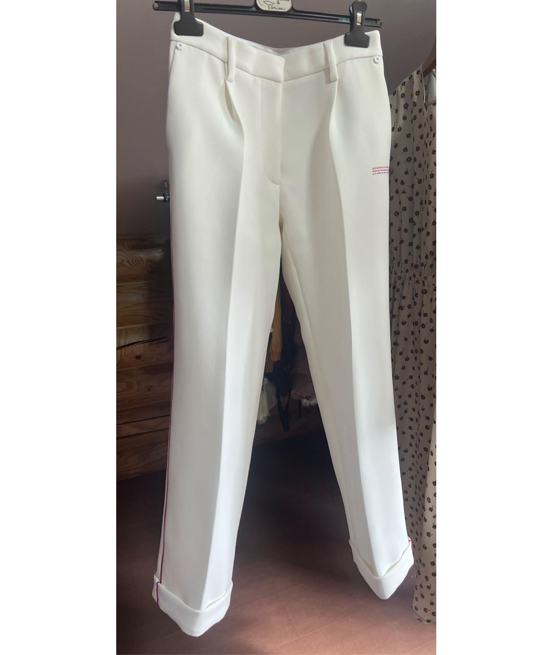 OFF-WHITE Белый атласный костюм с брюками, фото 3