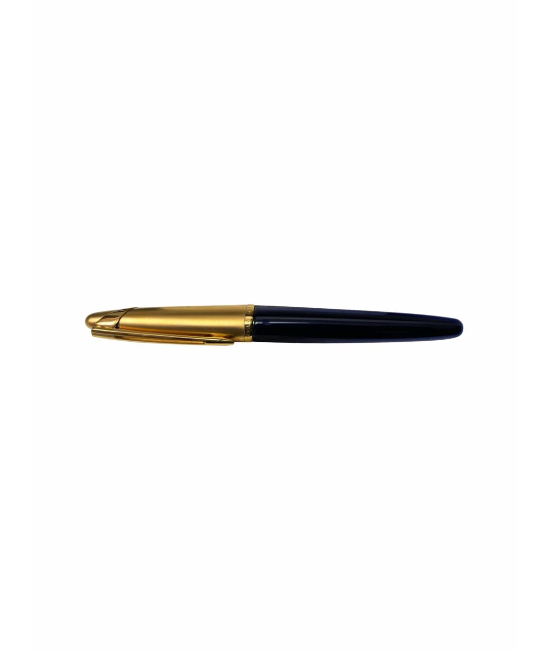 WATERMAN Темно-синяя позолоченная перьевая ручка, фото 1