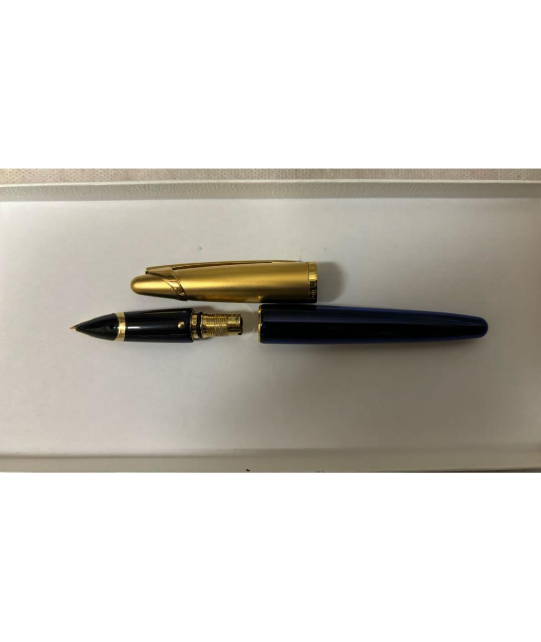 WATERMAN Темно-синяя позолоченная перьевая ручка, фото 2