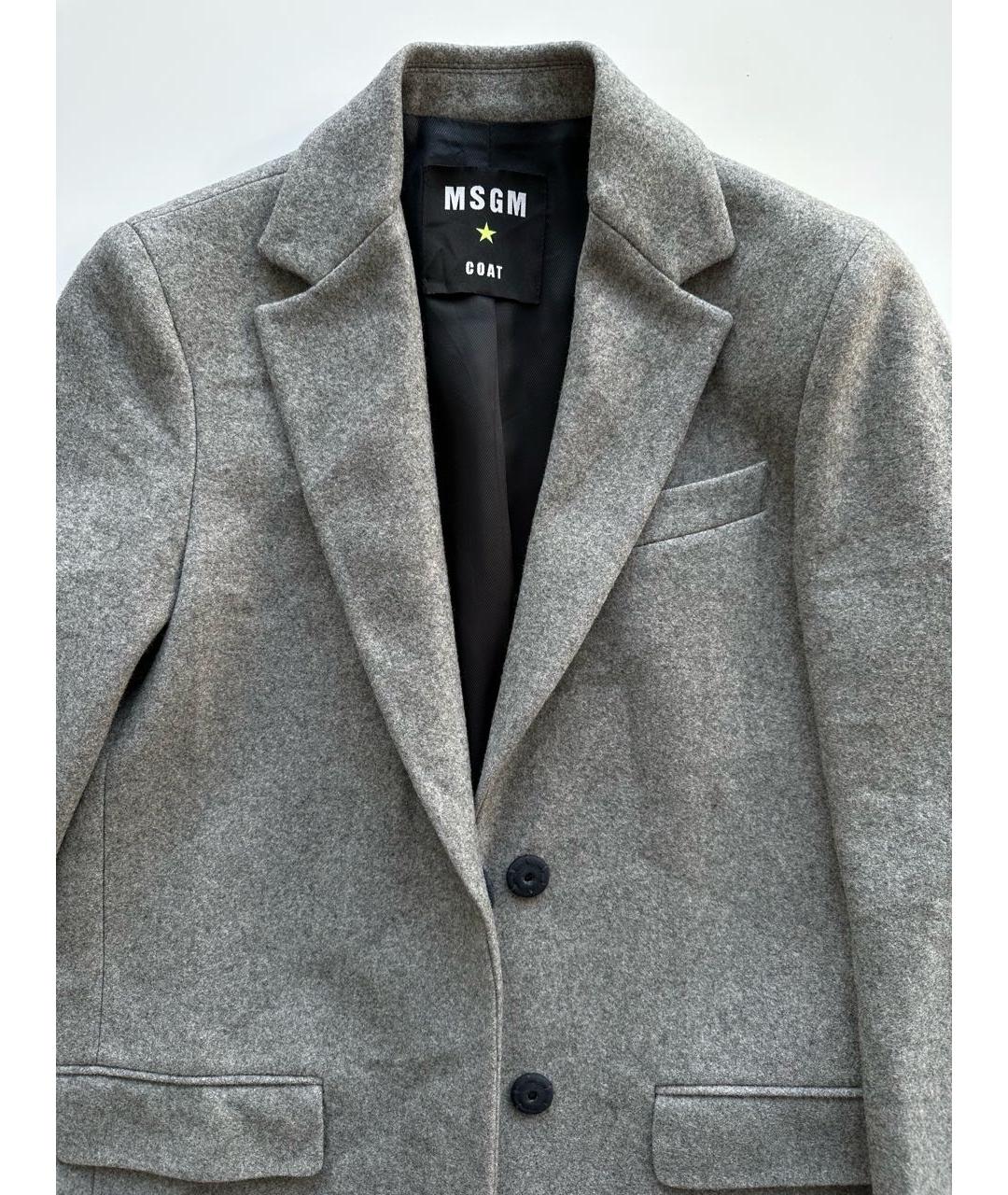 MSGM Серое шерстяное пальто, фото 4