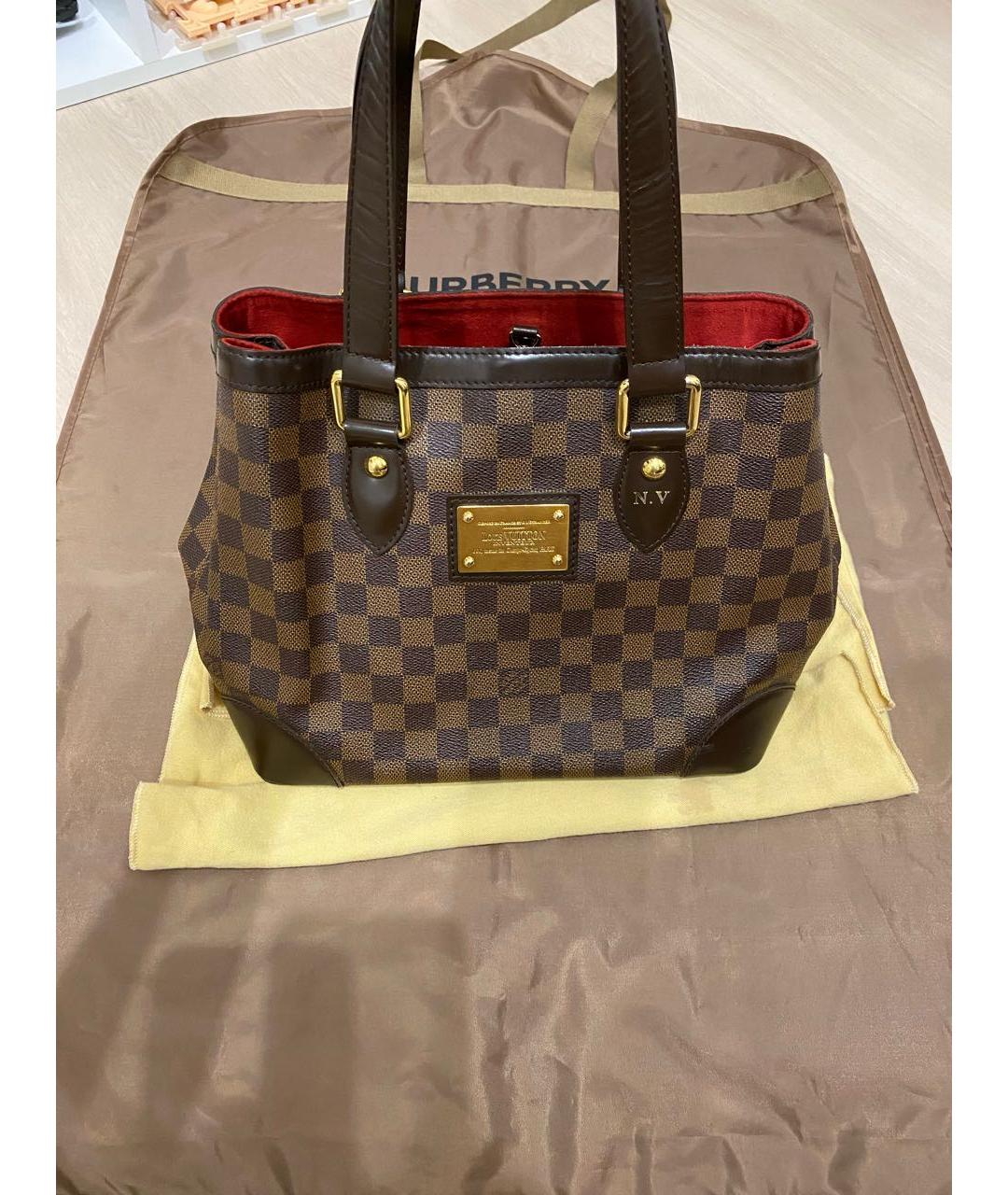 LOUIS VUITTON PRE-OWNED Коричневая сумка с короткими ручками, фото 3