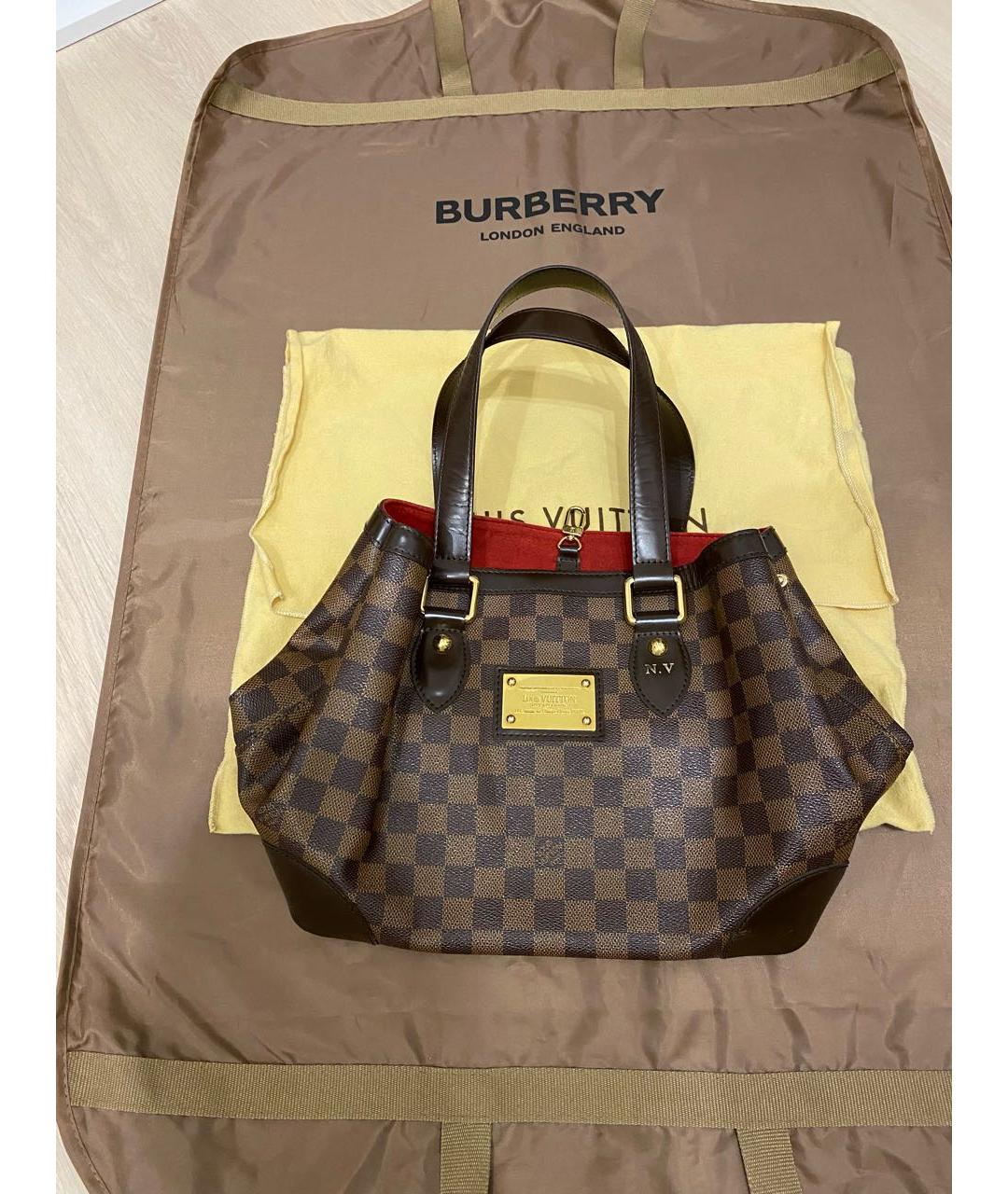 LOUIS VUITTON PRE-OWNED Коричневая сумка с короткими ручками, фото 2