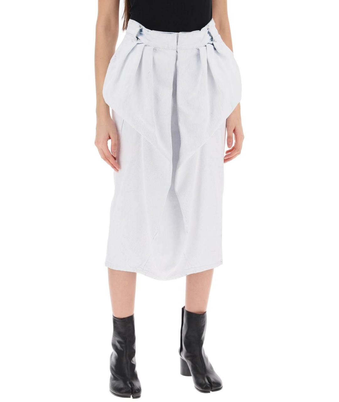 MAISON MARGIELA Белая хлопковая юбка миди, фото 4