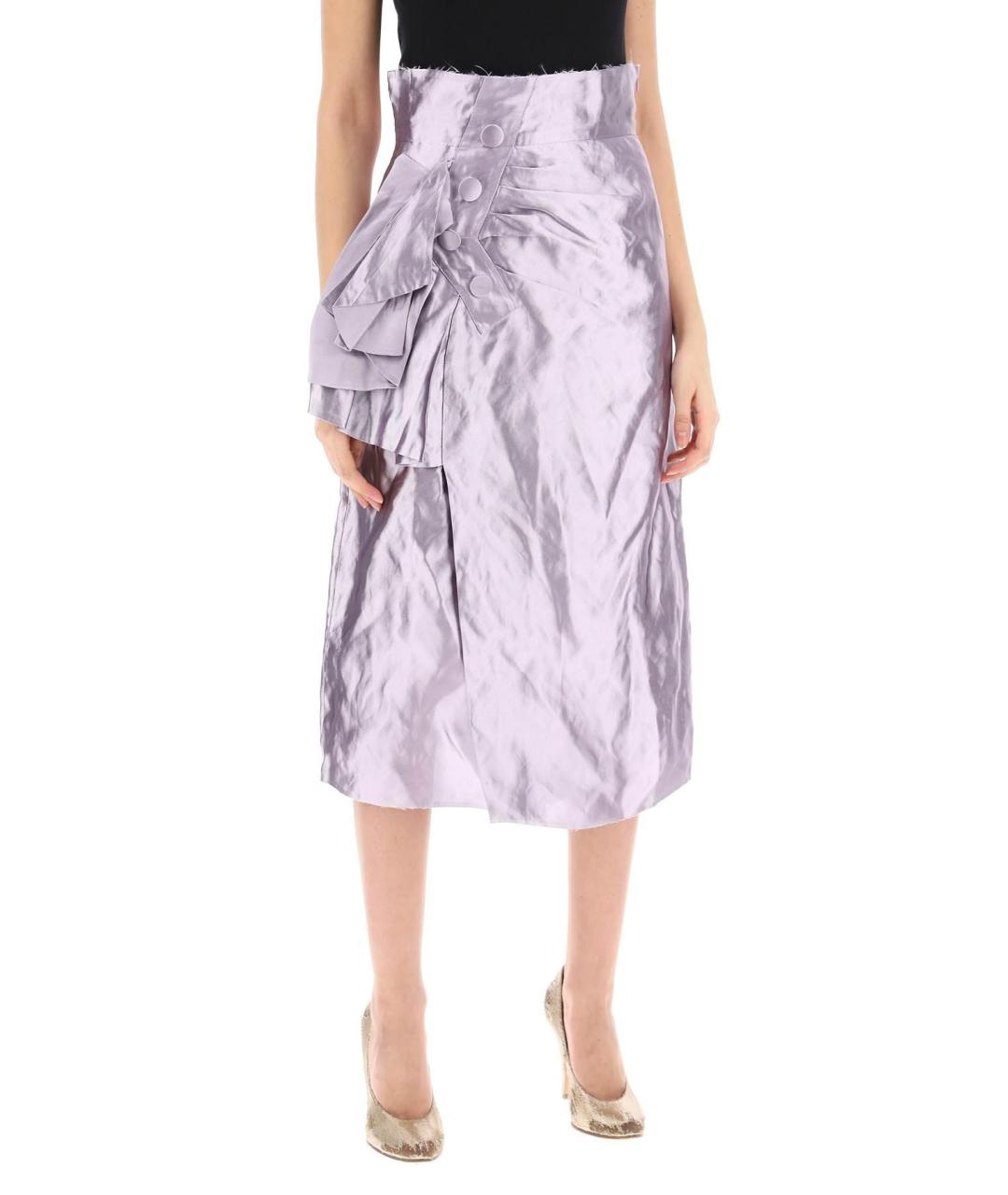 MAISON MARGIELA Фиолетовая юбка миди, фото 4