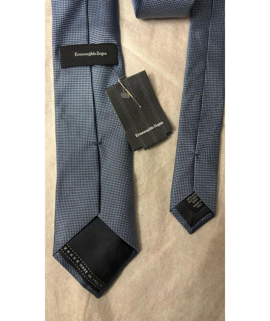 ZEGNA Голубой шелковый галстук, фото 3