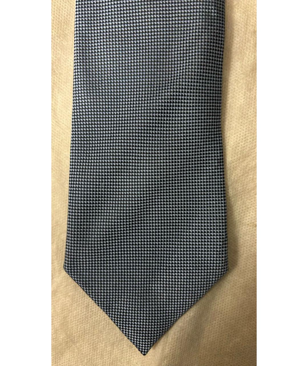 ERMENEGILDO ZEGNA Голубой шелковый галстук, фото 4