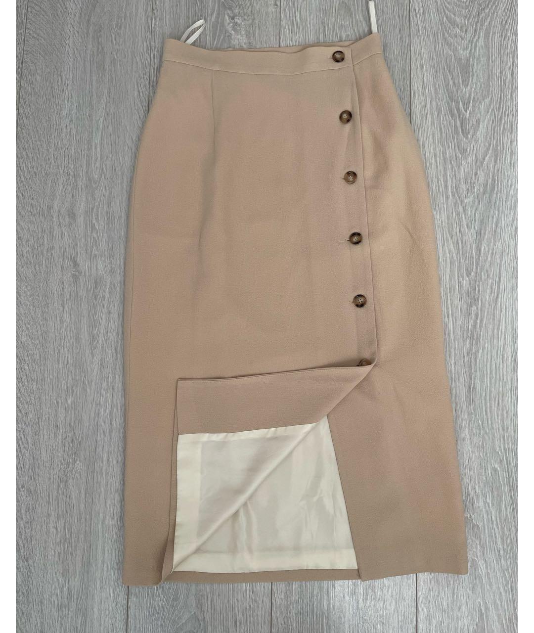 12 STOREEZ Бежевая полиэстеровая юбка миди, фото 2