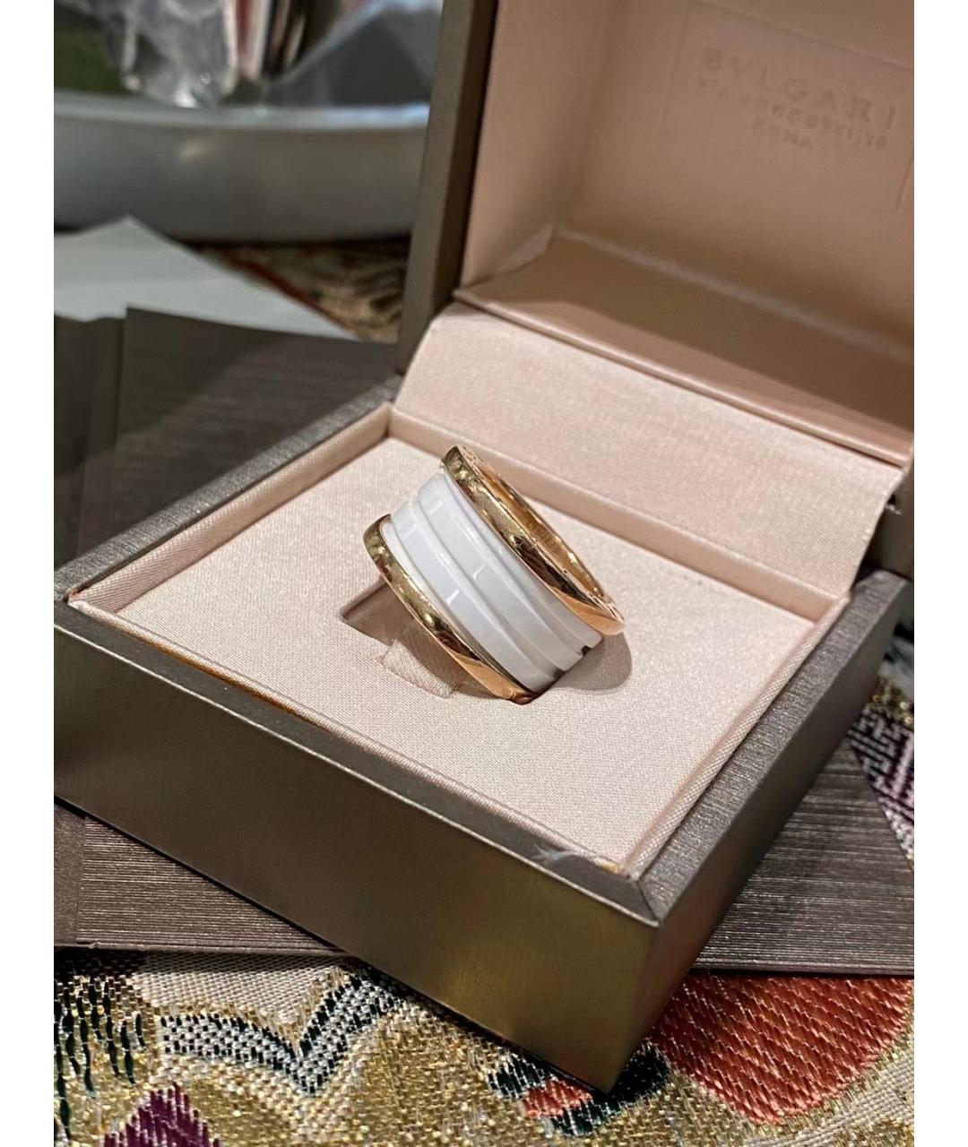 BVLGARI Белое кольцо из розового золота, фото 3