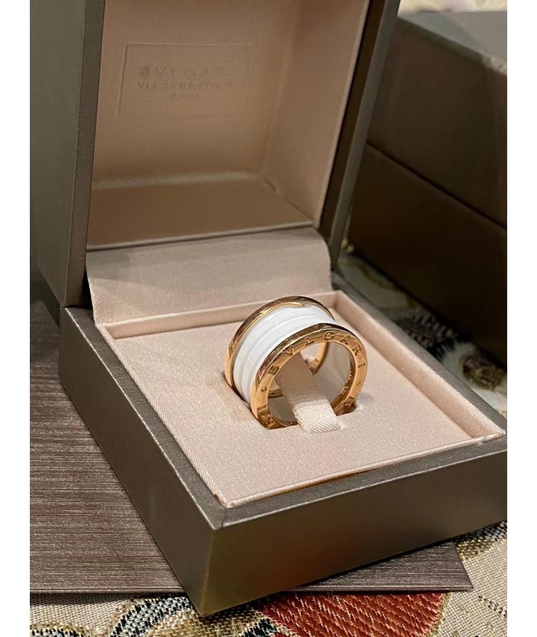 BVLGARI Белое кольцо из розового золота, фото 2