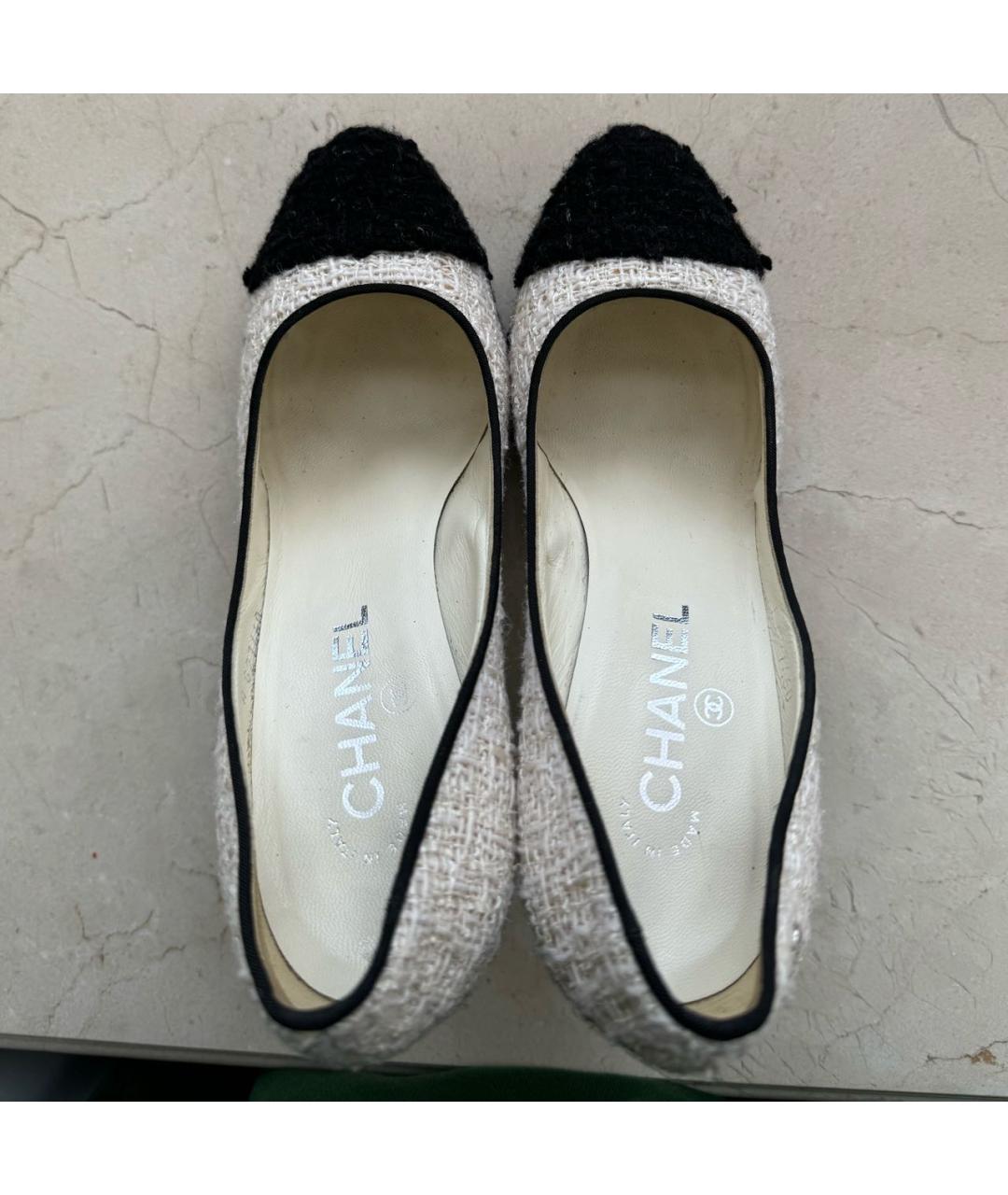 CHANEL Бежевые текстильные туфли, фото 7