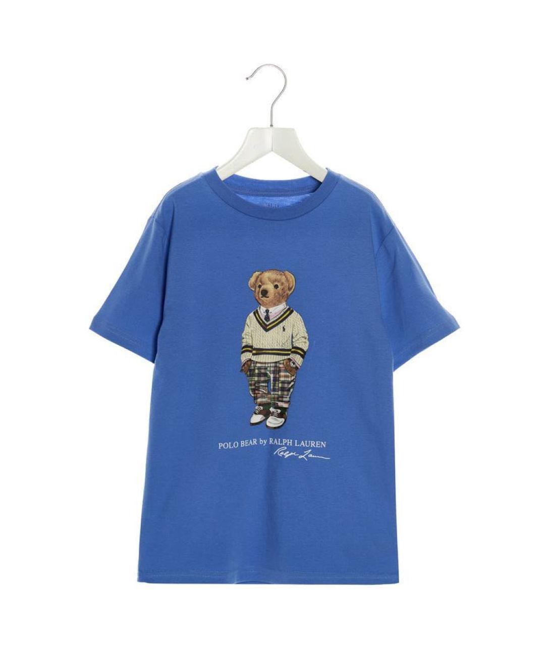 POLO RALPH LAUREN Голубой хлопковый детская футболка / топ, фото 3