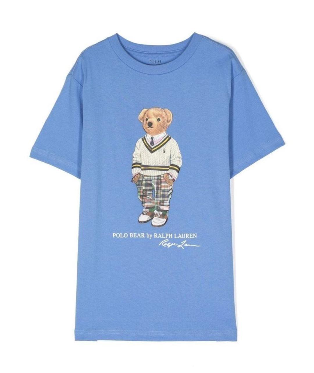 POLO RALPH LAUREN Голубой хлопковый детская футболка / топ, фото 1