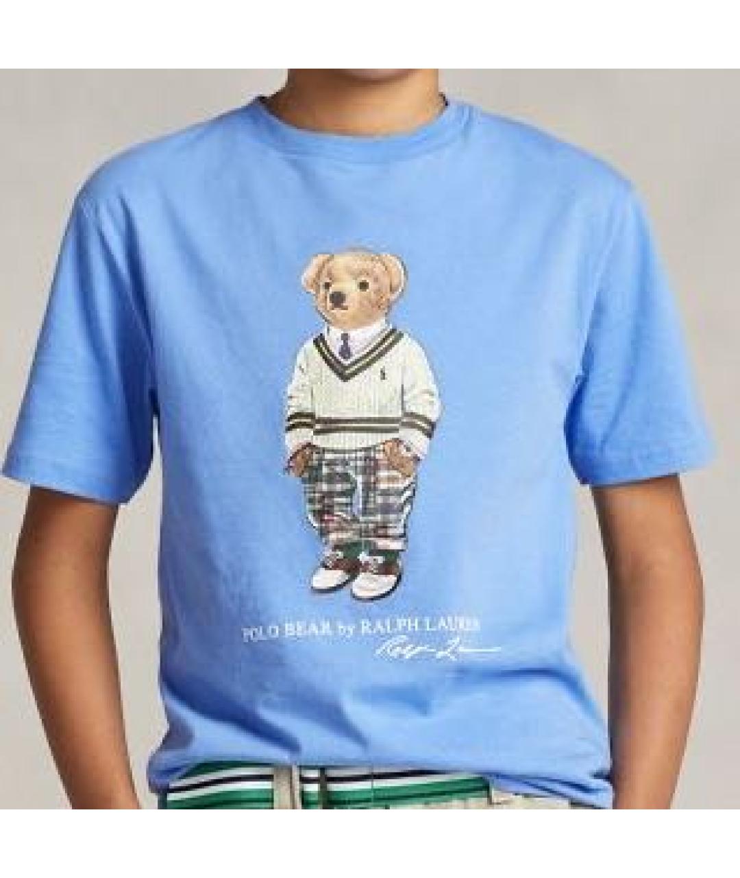 POLO RALPH LAUREN Голубой хлопковый детская футболка / топ, фото 4
