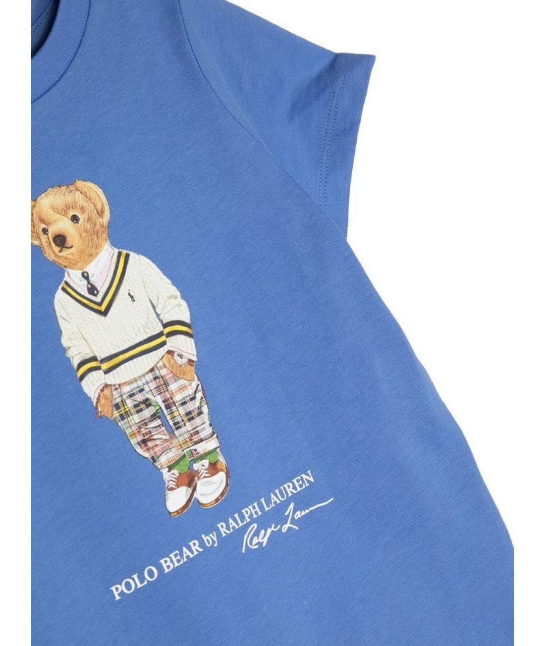 POLO RALPH LAUREN Голубой хлопковый детская футболка / топ, фото 2