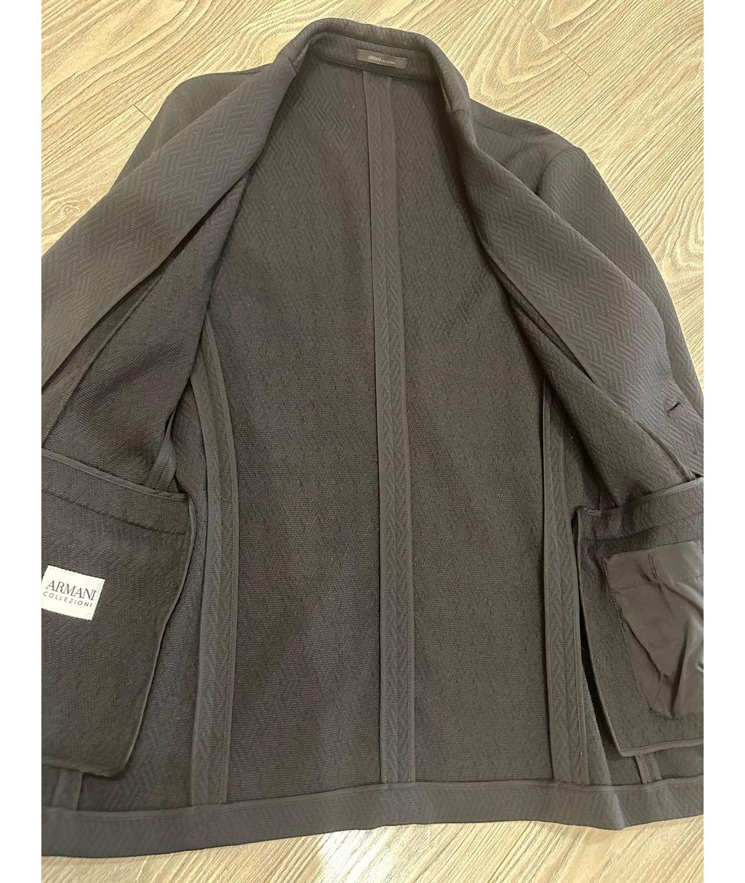 ARMANI COLLEZIONI Черный полиамидовый пиджак, фото 4