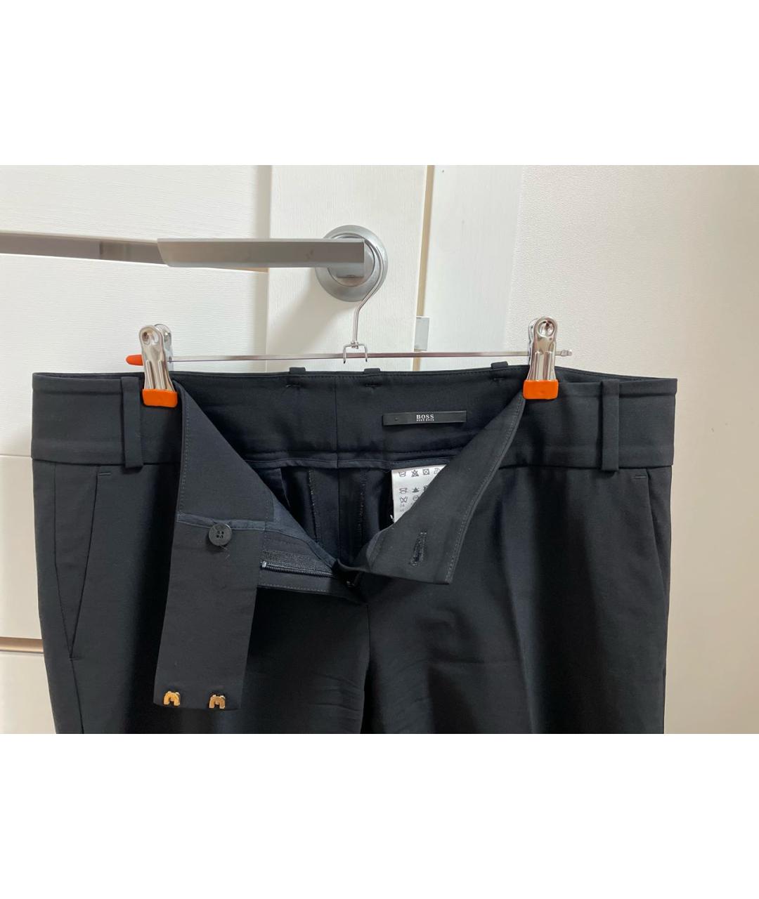 HUGO BOSS Черные шерстяные брюки узкие, фото 3