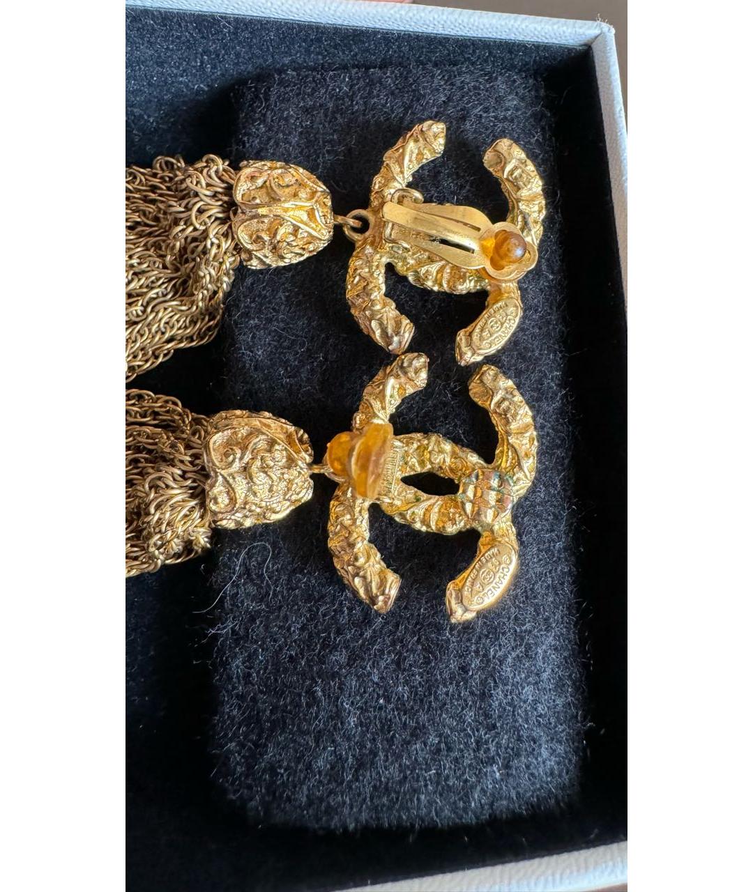 CHANEL PRE-OWNED Золотые позолоченные серьги, фото 3