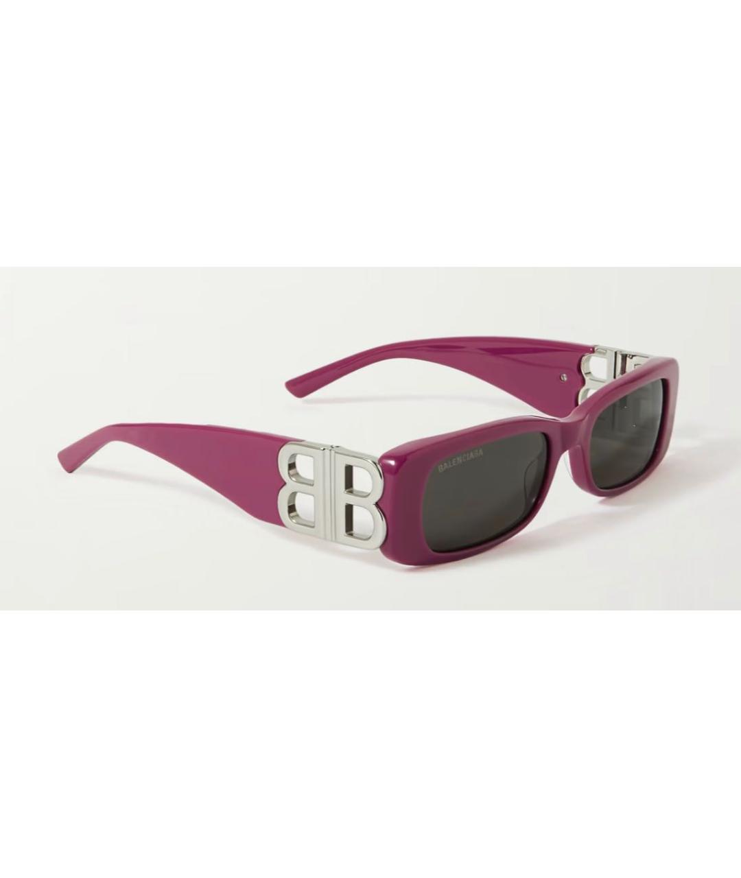 BALENCIAGA Фиолетовые пластиковые солнцезащитные очки, фото 2