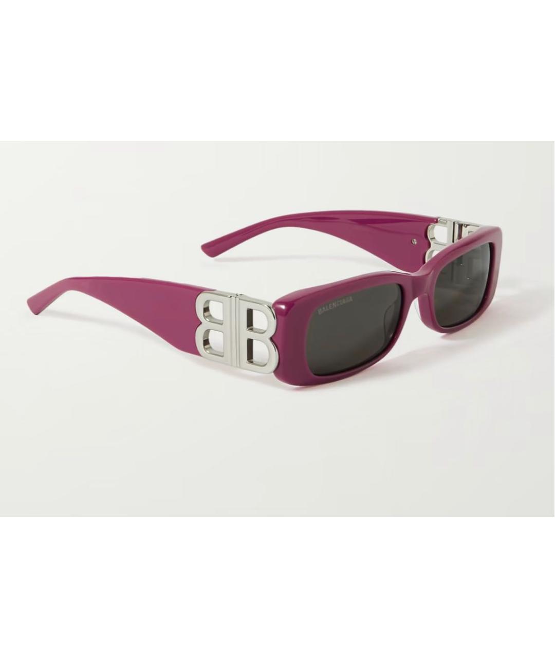 BALENCIAGA Фиолетовые пластиковые солнцезащитные очки, фото 3