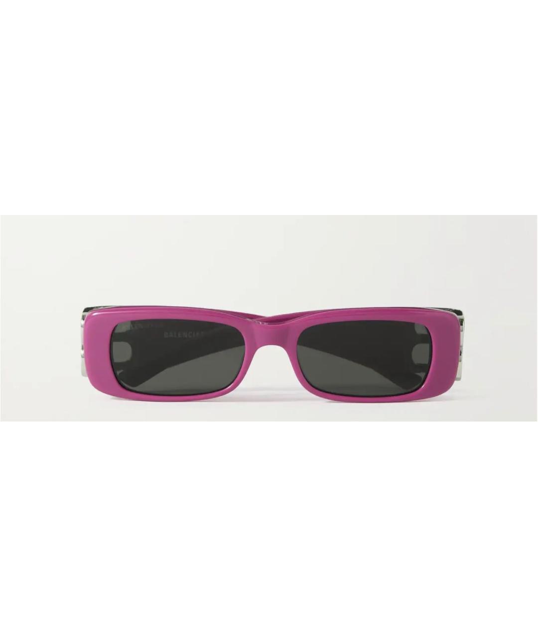 BALENCIAGA Фиолетовые пластиковые солнцезащитные очки, фото 6