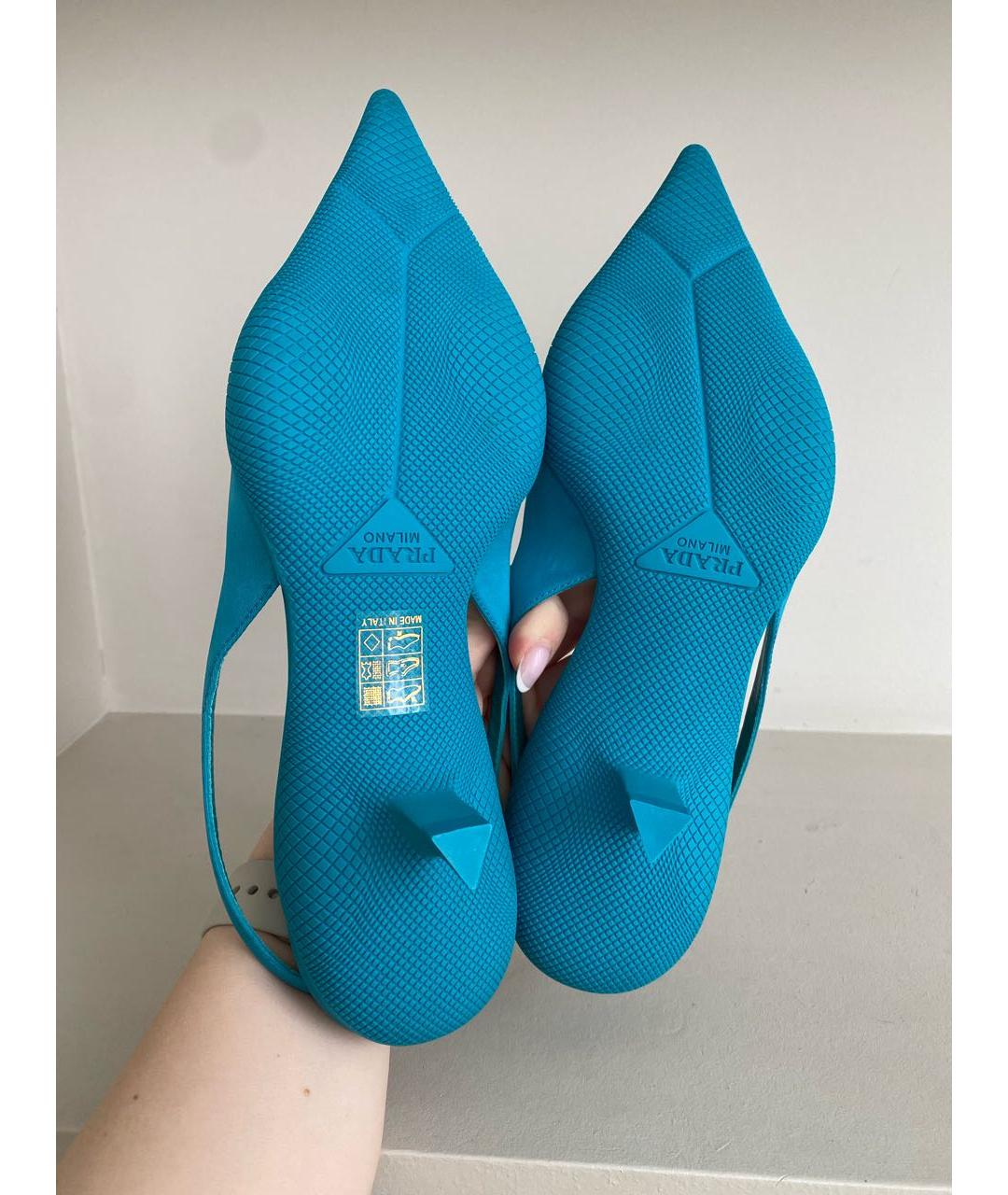 PRADA Бордовые неопреновые лодочки на низком каблуке, фото 5