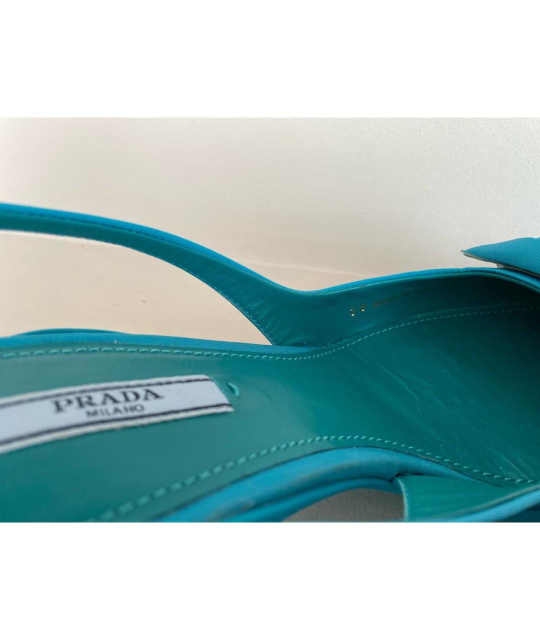 PRADA Бордовые неопреновые лодочки на низком каблуке, фото 6