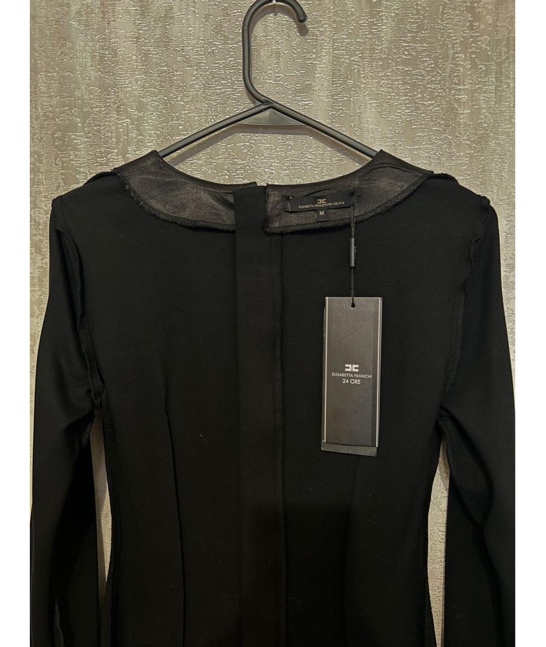 ELISABETTA FRANCHI Черное вискозное коктейльное платье, фото 3