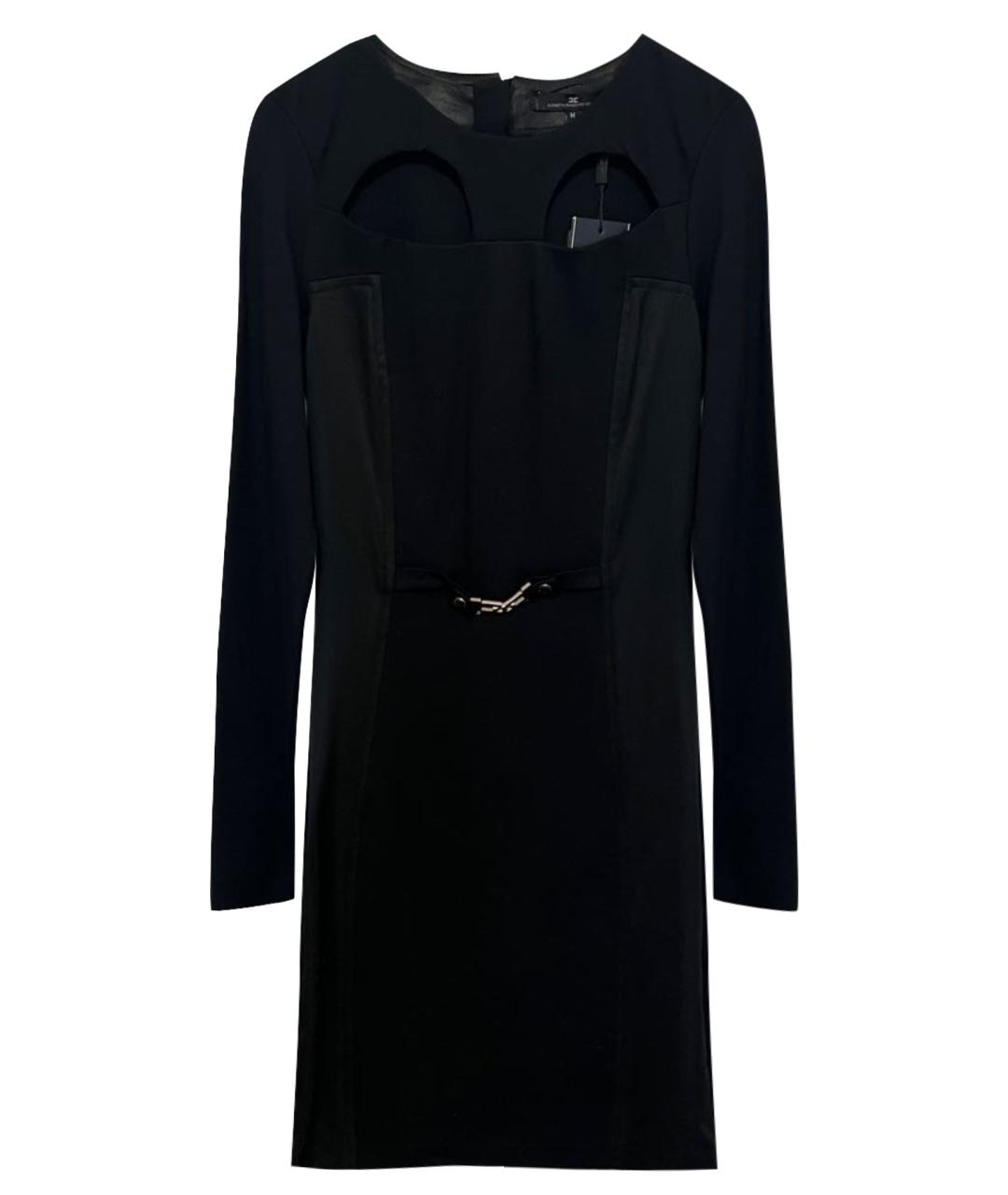ELISABETTA FRANCHI Черное вискозное коктейльное платье, фото 1