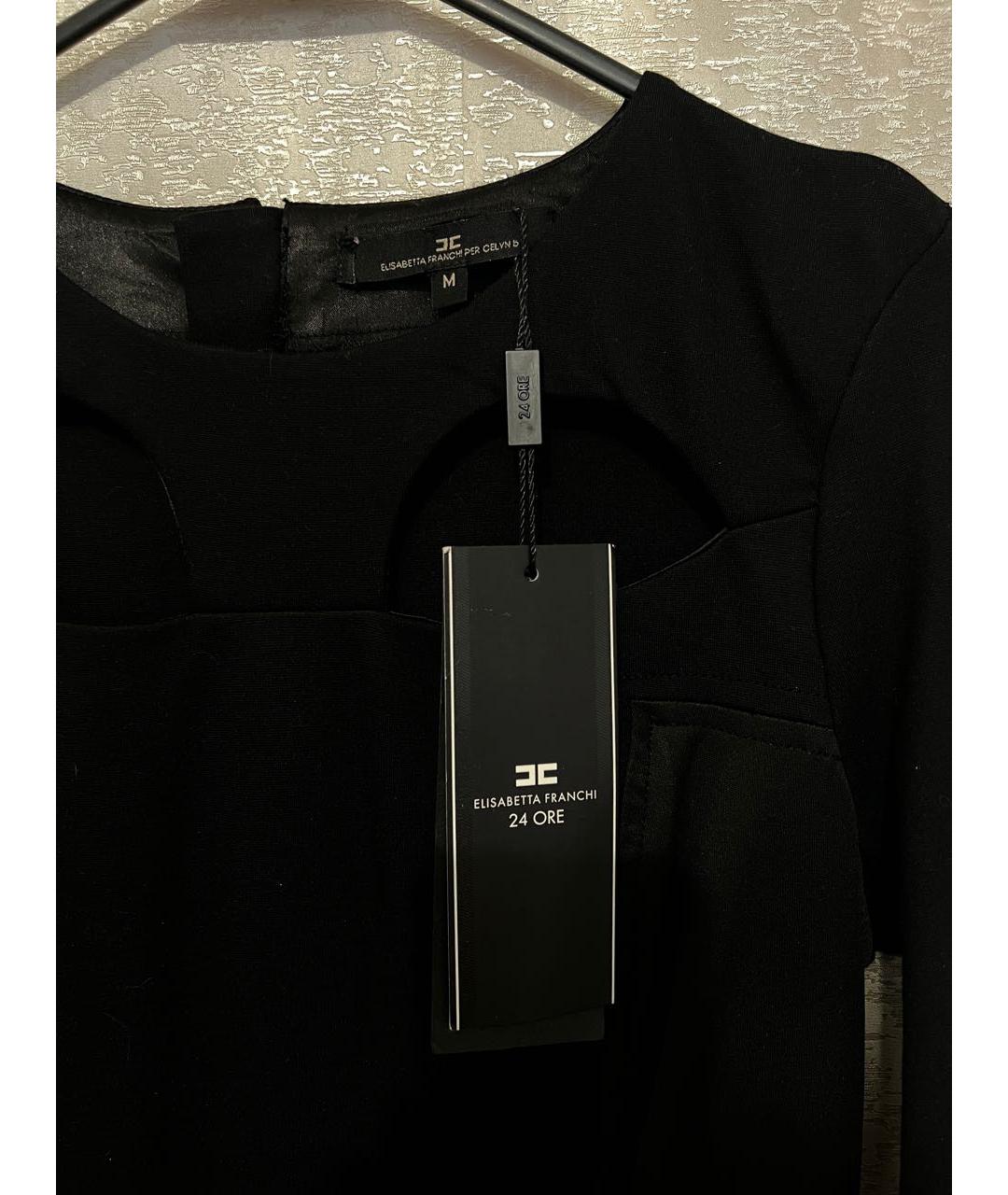 ELISABETTA FRANCHI Черное вискозное коктейльное платье, фото 6