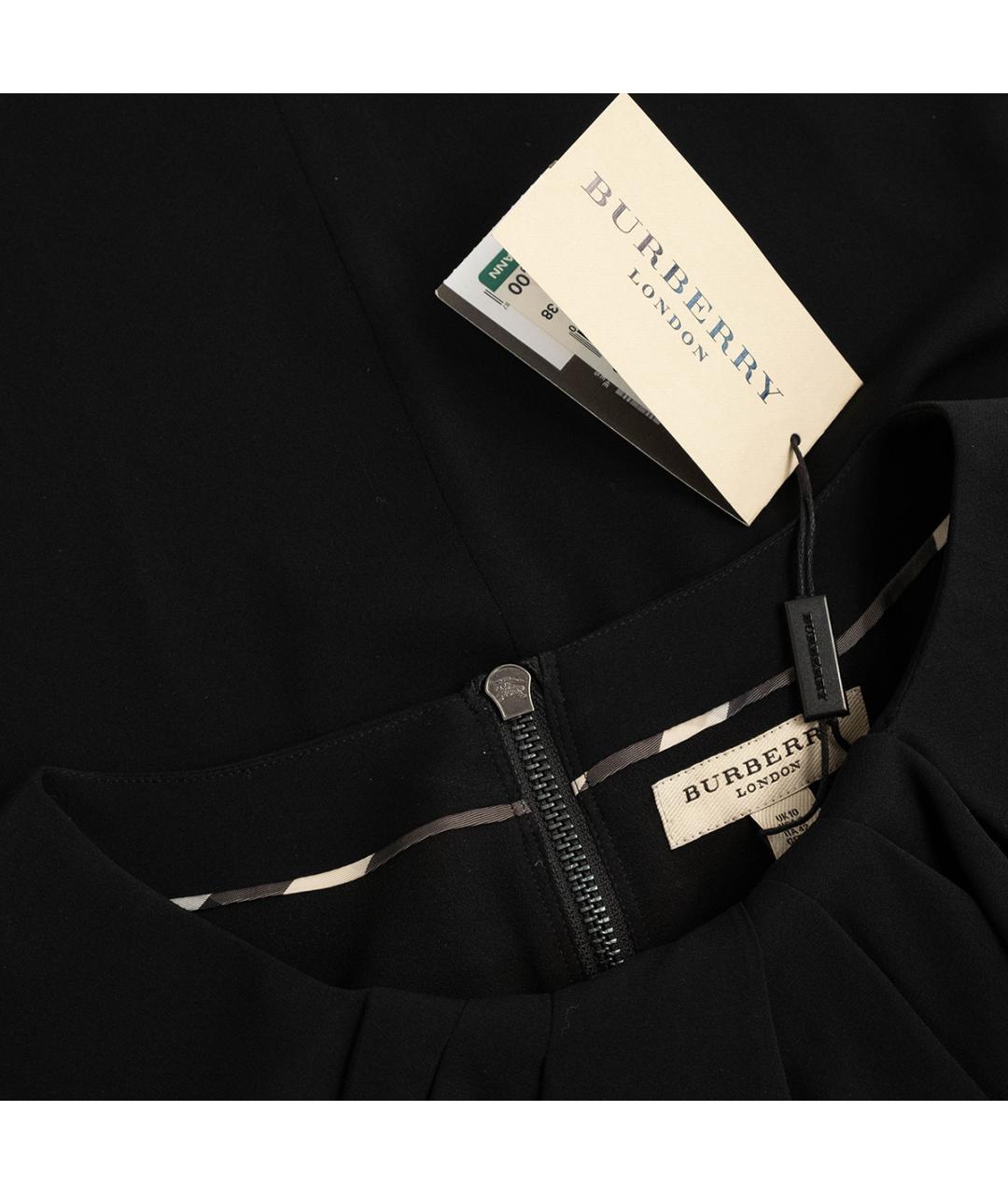 BURBERRY Черное шелковое повседневное платье, фото 3